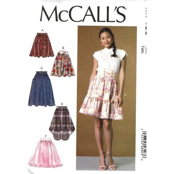 McCalls Sewing Pattern 7439 Skirts Belt Misses Size 6-14 - Picture 1 of 2